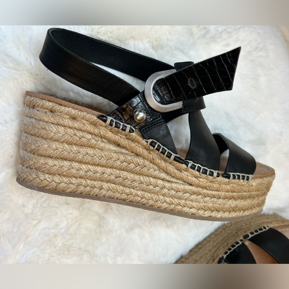 Rag & Bone August Espadrille in suede upper & leather lining sandals Sz-9.5. D - Picture 5 of 14